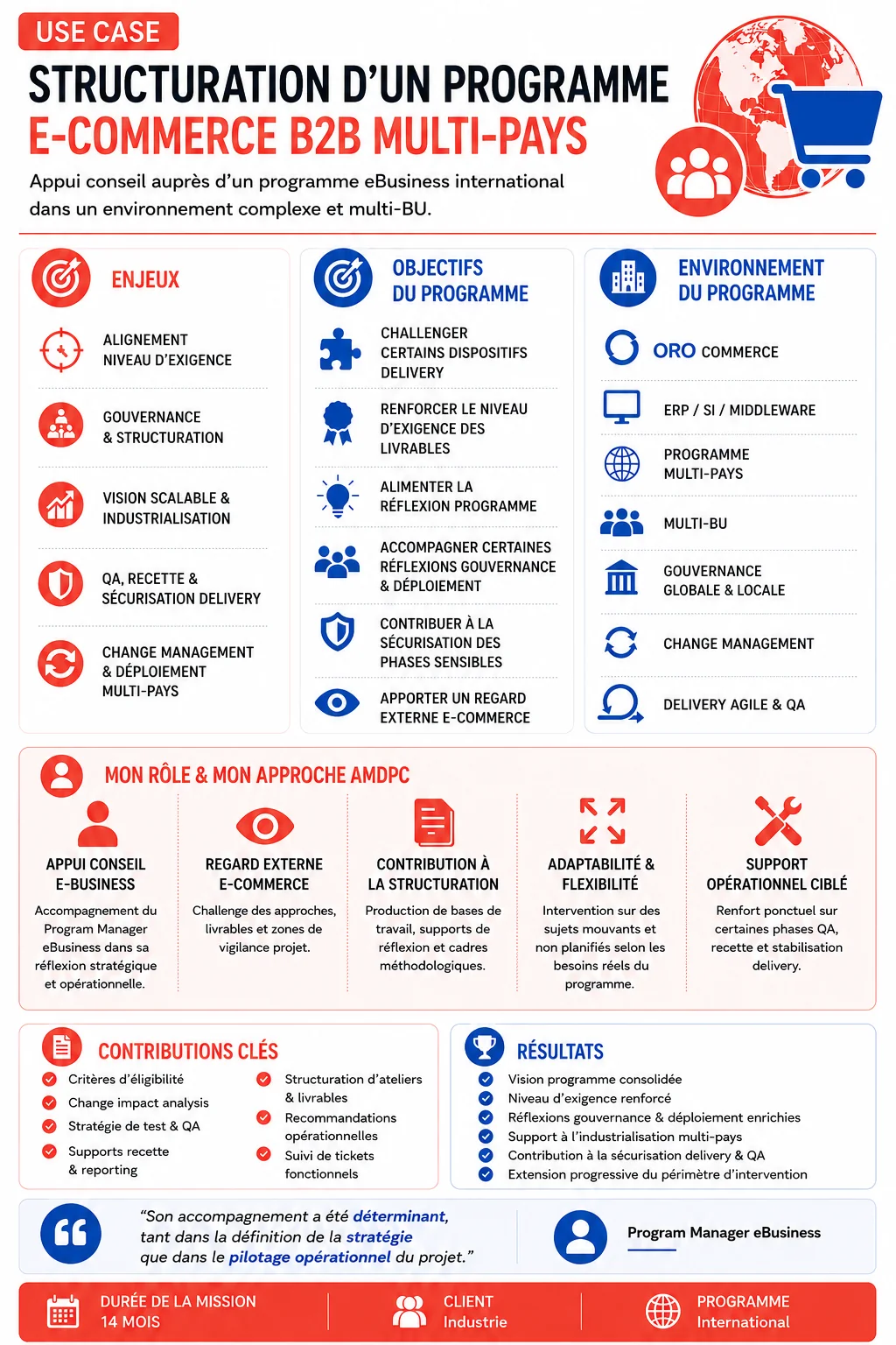Cas client programme e-commerce B2B multi-pays